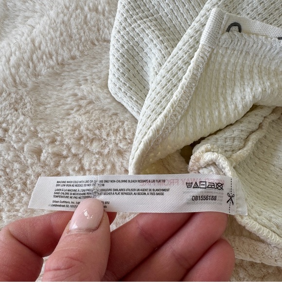 Urban Outfitters Out From Under Waffle Knit Long Sleeve Crop Top Cream - Picture 7 of 7